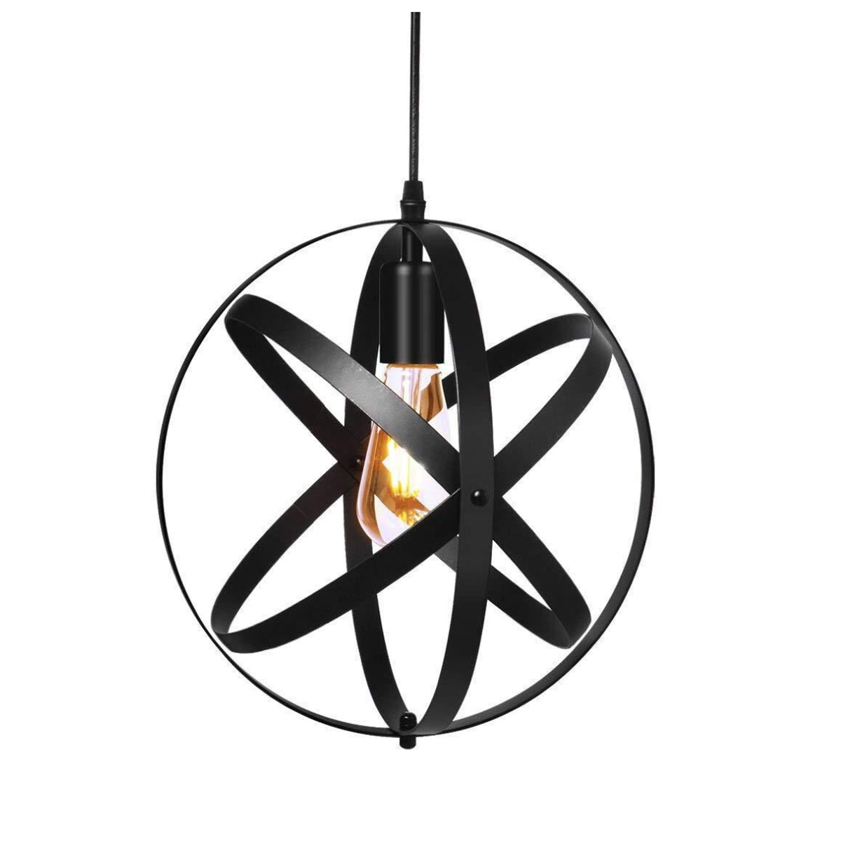 1 Light Black Single Pendant-5201BLK-1L-W