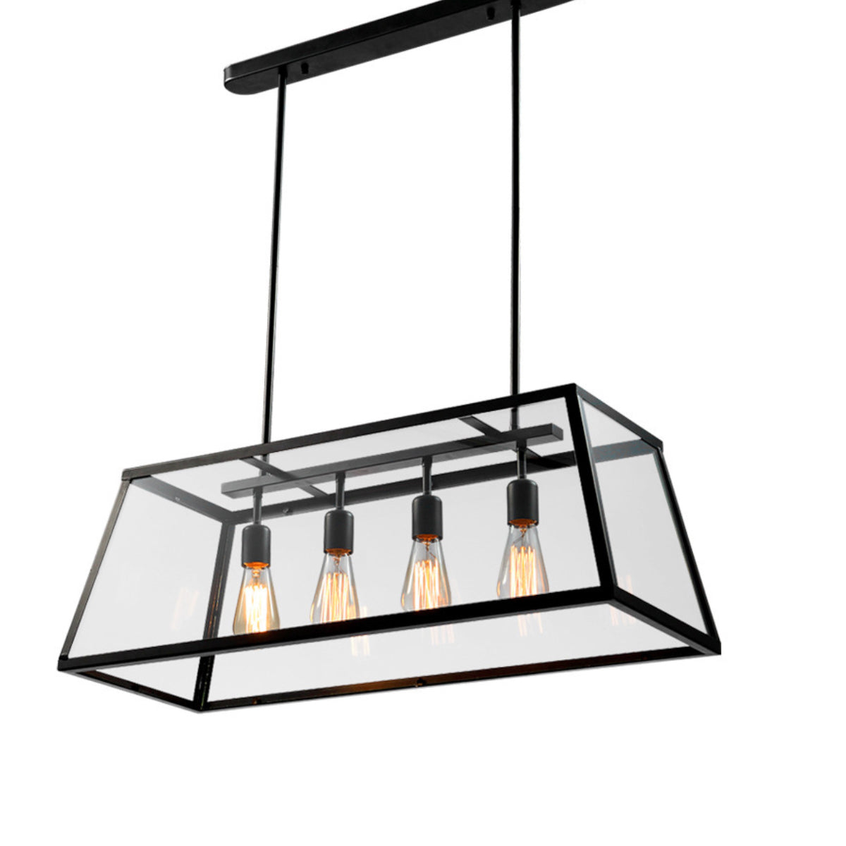 Modern 4 Light Kitchen Island Linear Pendant-5203BLK-4L-W