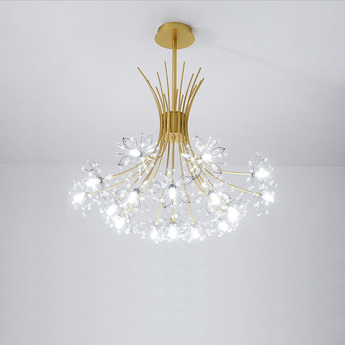 Phillip Light Gold & Crystal Starburst Chandelier-5204G-19L-W