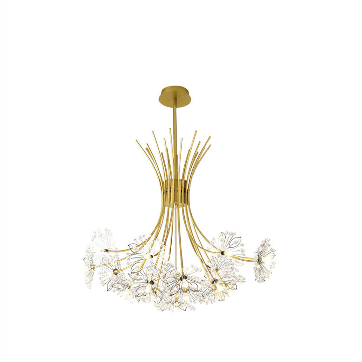 Phillip Light Gold & Crystal Starburst Chandelier-5204G-19L-W