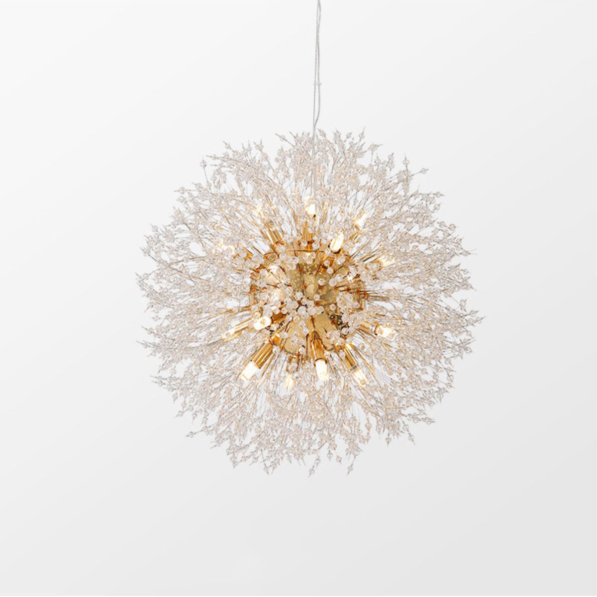 Luxury Light Gold & Crystal Firework Chandelier-5205G-16L-W