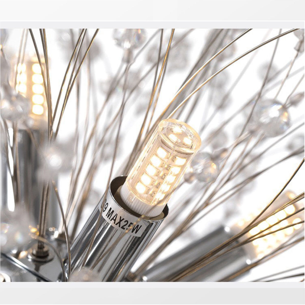Luxury Light Gold & Crystal Firework Chandelier-5205G-16L-W