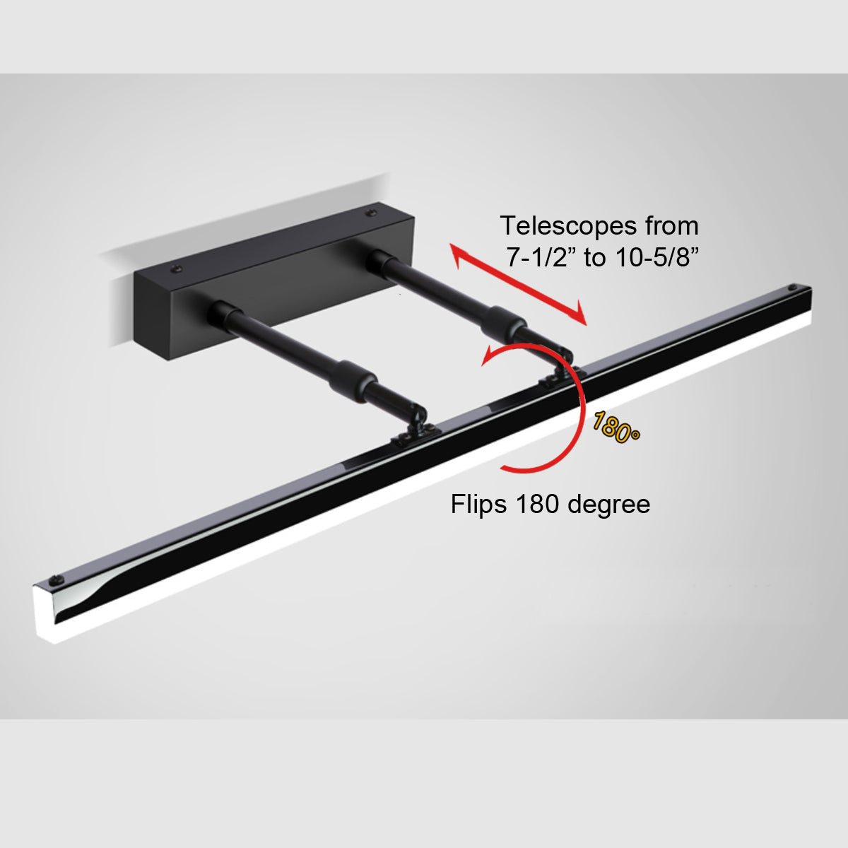 Modern LED Vanity Light in Black-5208BLK-W