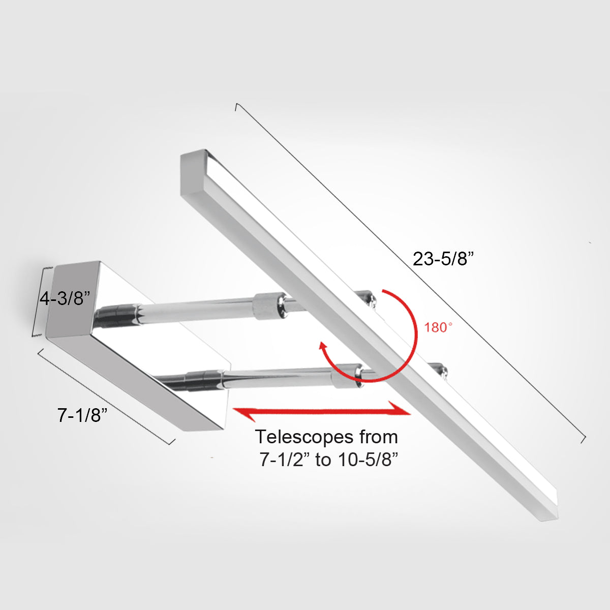 Modern LED Vanity Light in Chrome-5208C-W