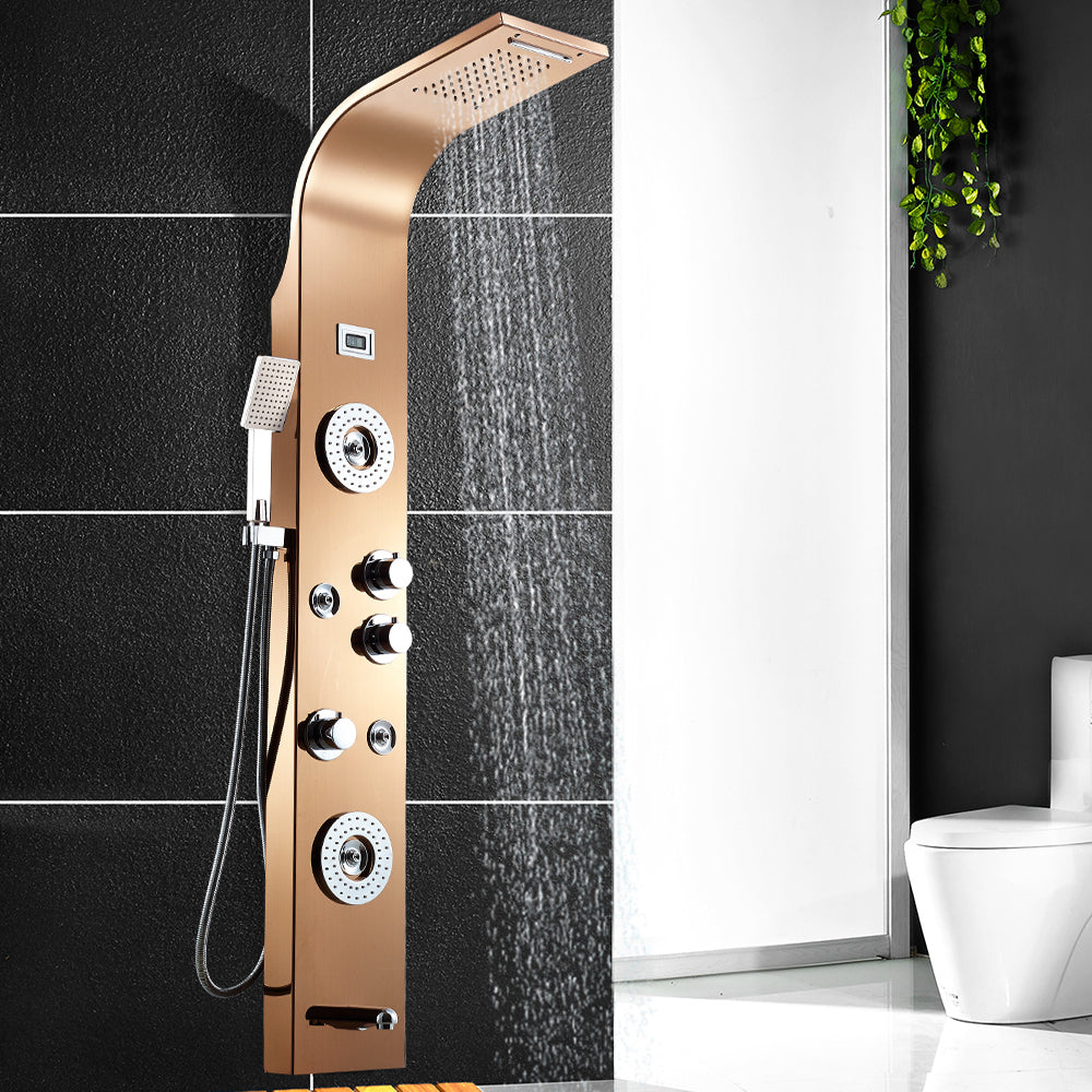 59'' Shower Panel with Dual Shower Head in Rose gold-7511RG