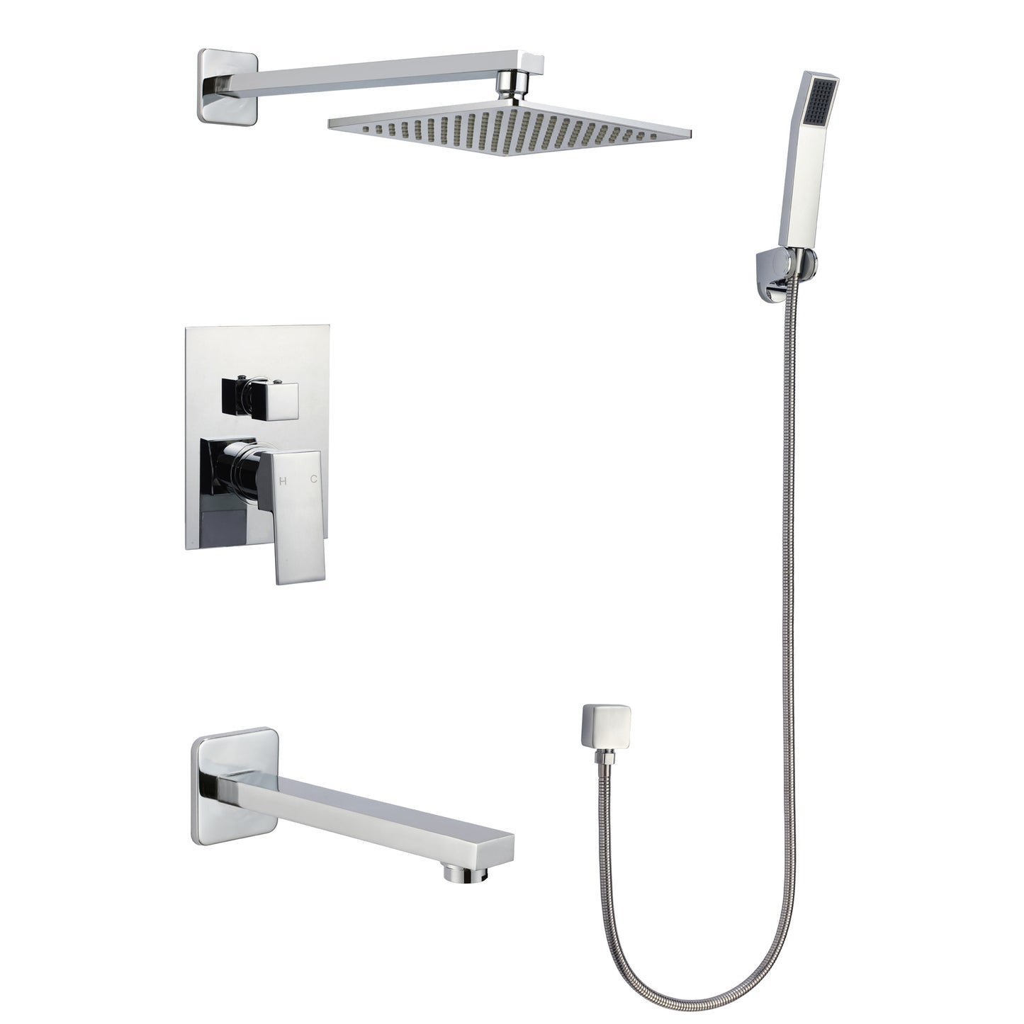 Tub & Shower Faucet with Rough in-Valve in Chrome-7611C