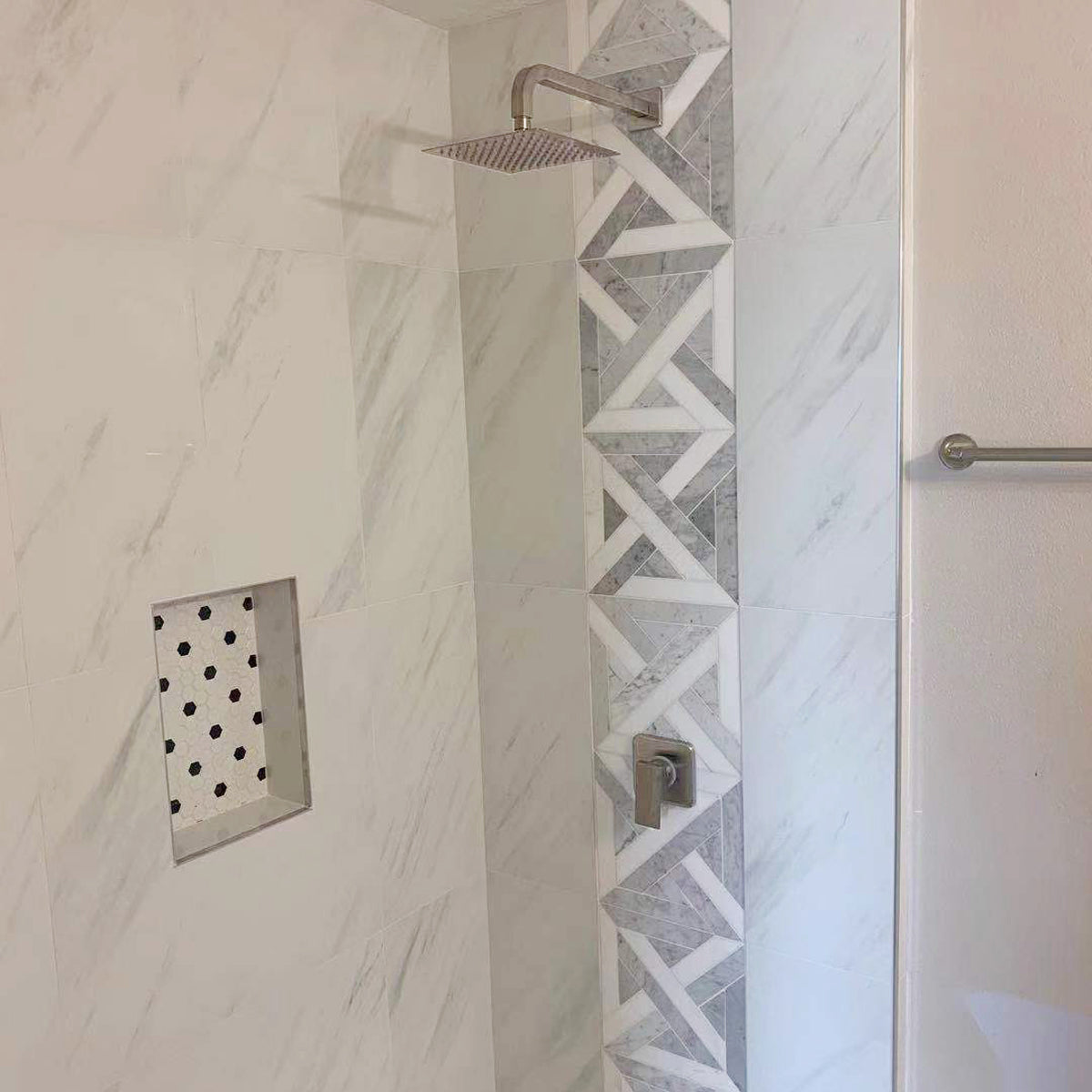 Shower Faucet with Rough in-Valve in Brushed nickel-7612BN