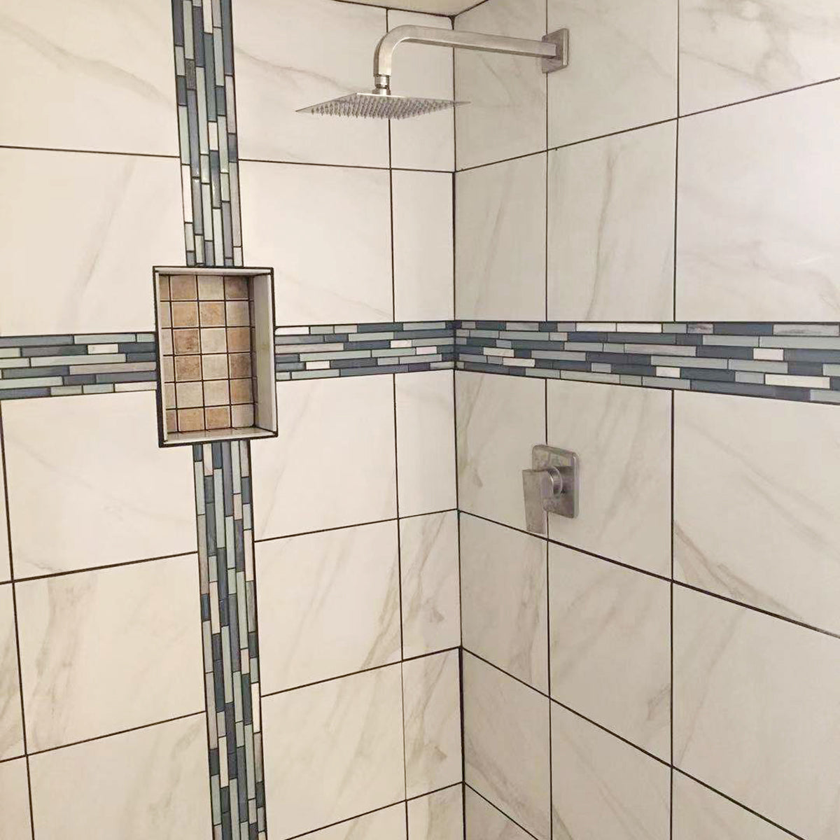Shower Faucet with Rough in-Valve in Brushed nickel-7612BN