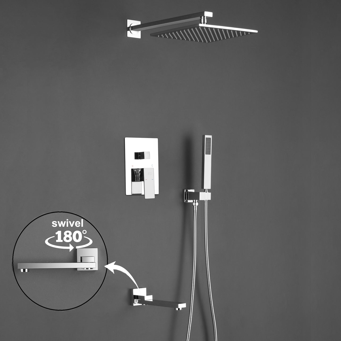 Complete Shower System with Rough in-Valve-7615C
