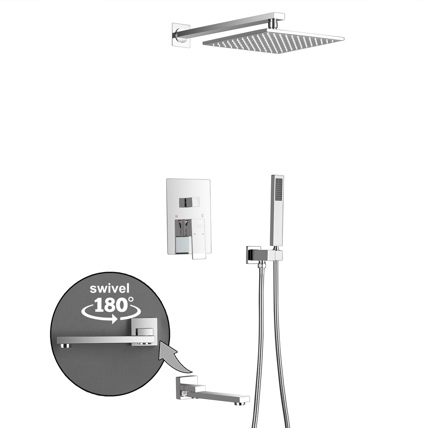 Complete Shower System with Rough in-Valve-7615C