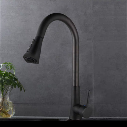 Pull Down Touch Kitchen Faucet in Black-K301BLK