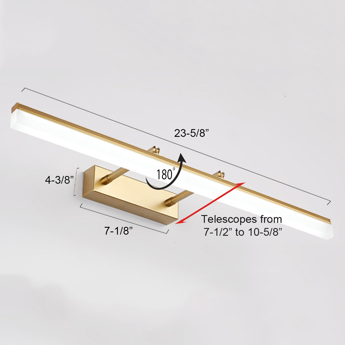 Modern LED Vanity Light in Gold-5208G-W