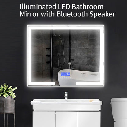 Bluetooth Rectangle LED Wall Mirror-6202B-LED