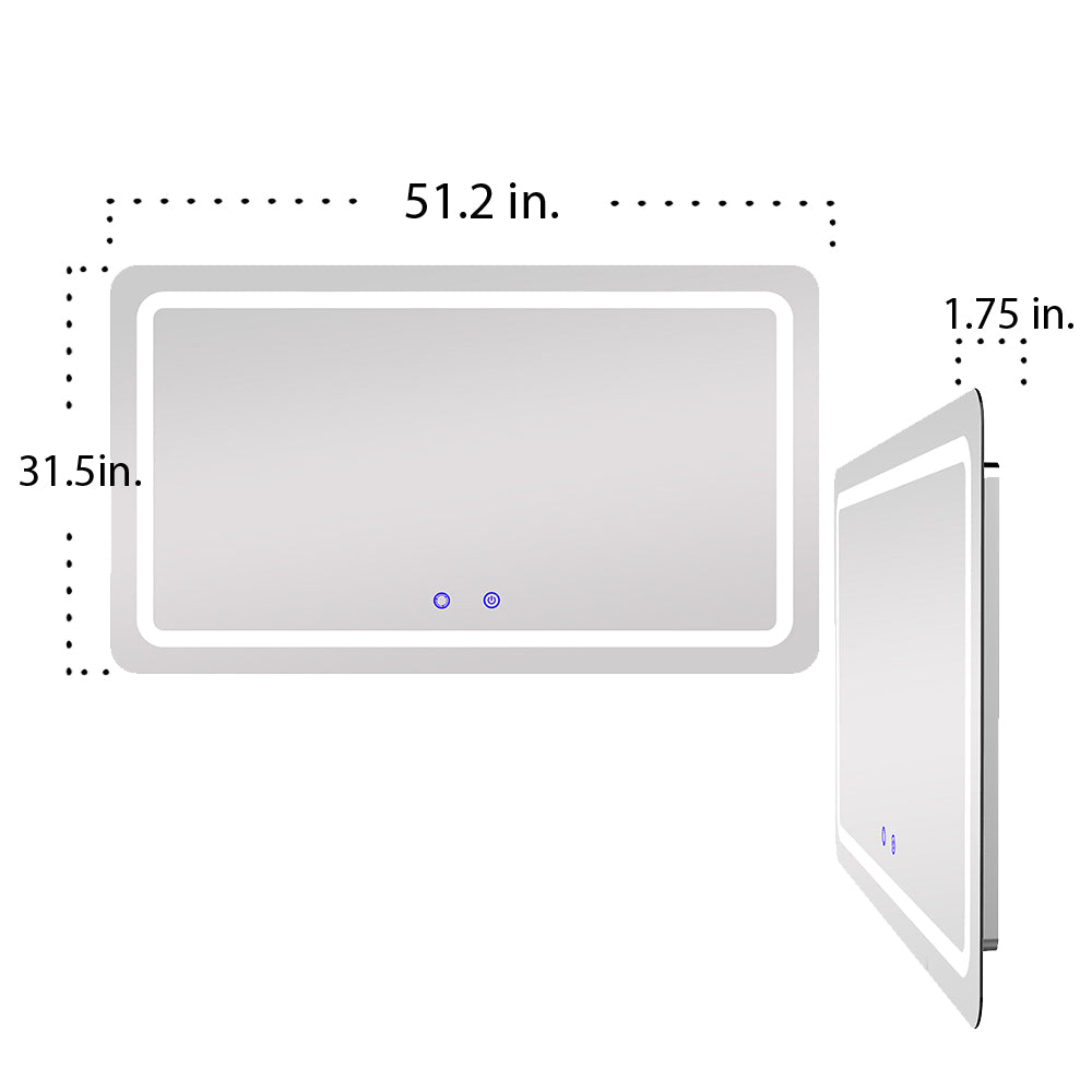 Anti-fog Rectangle LED Wall Mirror 6203-LED