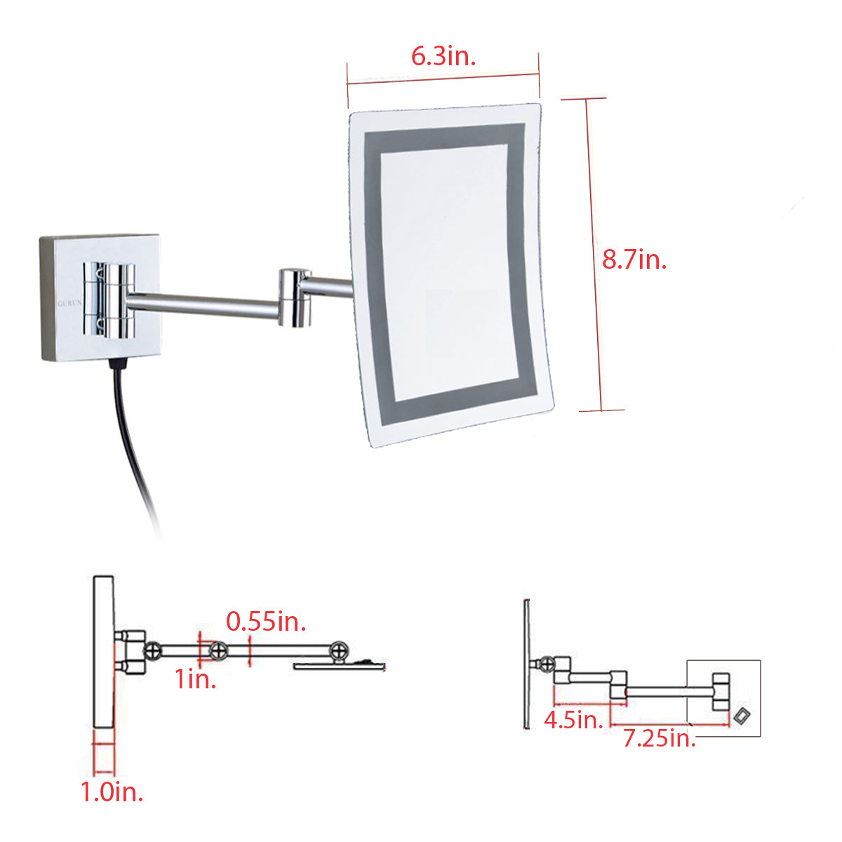 Plug in LED Wall Mirror6207LED7X All About Modern