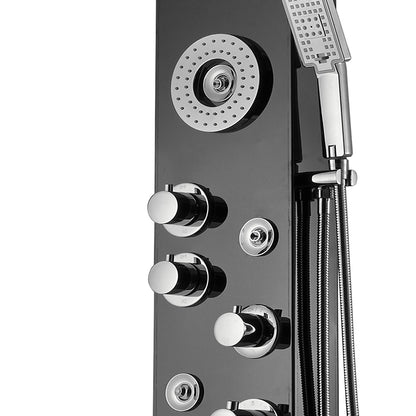 59'' Shower Panel with Dual Shower Head in Black-7511BLK