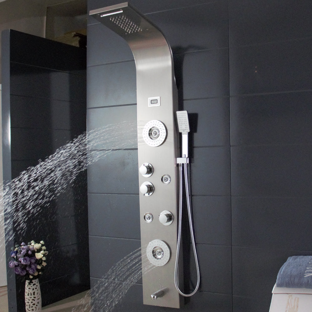 59'' Shower Panel with Dual Shower Head in Brushed Nickel-7511B