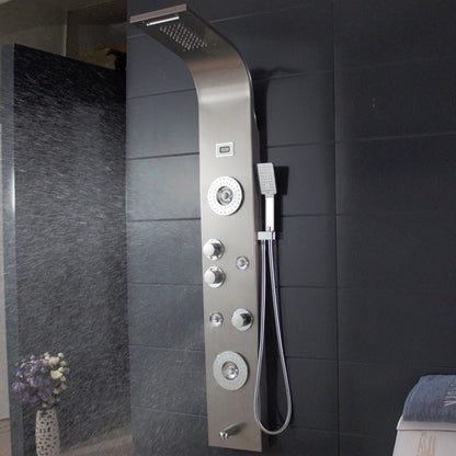 59'' Shower Panel with Dual Shower Head in Black-7511BLK