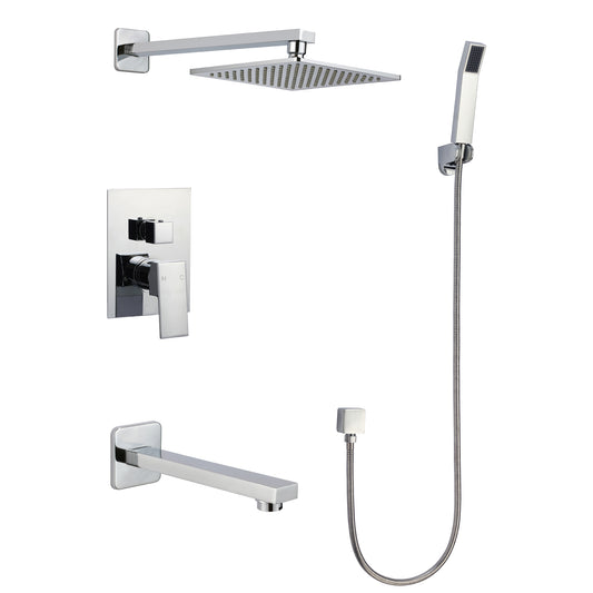 Tub & Shower Faucet with Rough in-Valve in Chrome-7611C