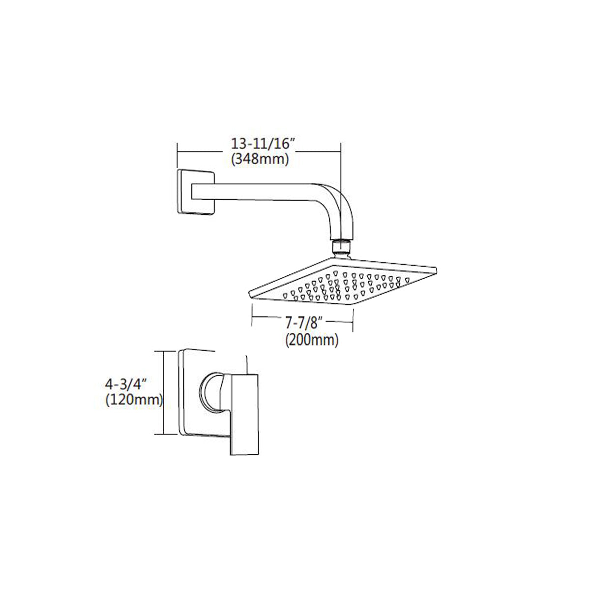 Shower Faucet with Rough in-Valve in Brushed nickel-7612BN