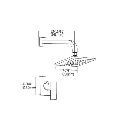 Shower Faucet with Rough in-Valve in Brushed nickel-7612BN