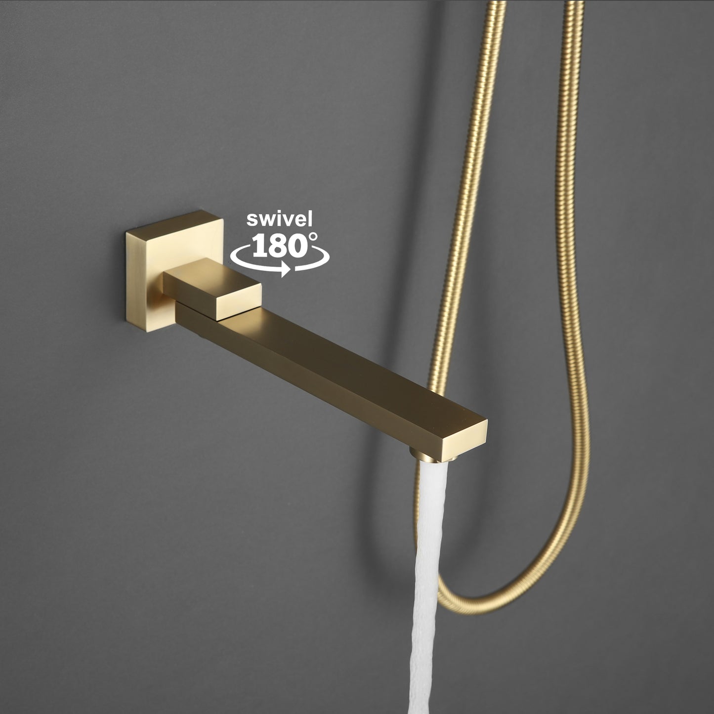Complete Shower System with Rough in-Valve in Gold-7615G