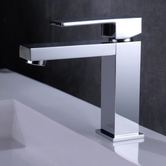 Modern Single Hole Single-Handle Bathroom Faucet in Chrome M107C