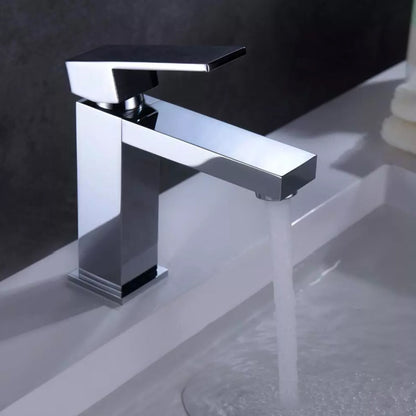 Modern Single Hole Single-Handle Bathroom Faucet in Chrome M107C