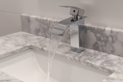 Chrome Bathroom Faucet – Single Hole Waterfall Single Handle Vanity Sink Faucet