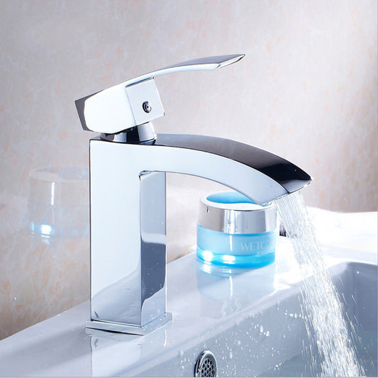 Modern Single Hole Single-Handle Bathroom Faucet in Chrome M111