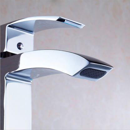 Modern Single Hole Single-Handle Bathroom Faucet in Chrome M111