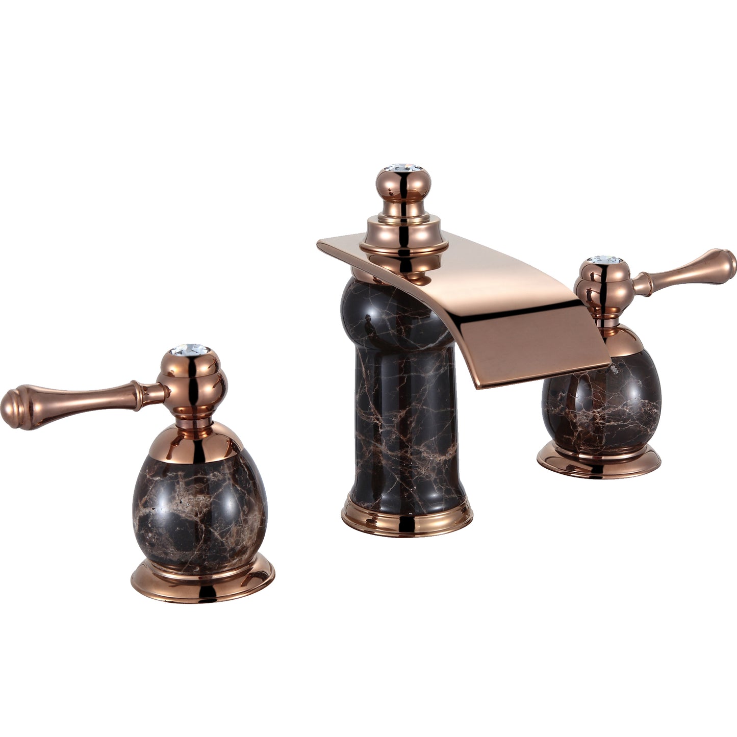 8" Widespread Bathroom Faucet in Marble/Rose gold M113J