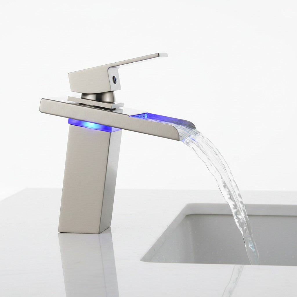 Guest Bath and Kids Bath LED Single Hole Bathroom Sink Faucet