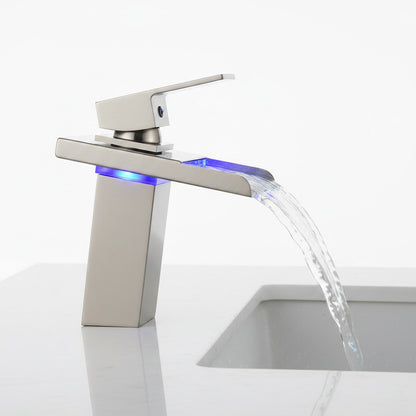 Guest Bath and Kids Bath LED Single Hole Bathroom Sink Faucet