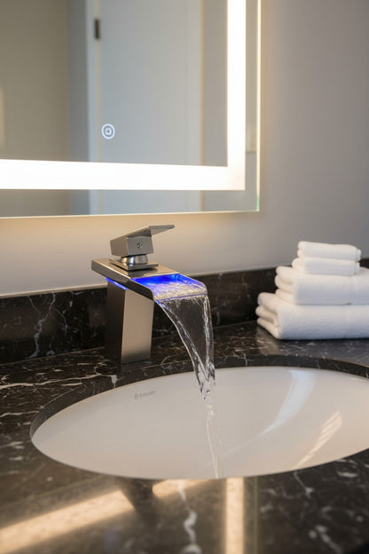 Guest Bath and Kids Bath LED Single Hole Bathroom Sink Faucet