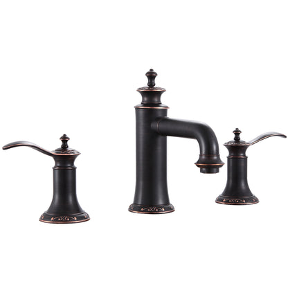 Artesian 3 Hole Oil Rubbed Bronze Widespread Bathroom Faucet-M125ORB