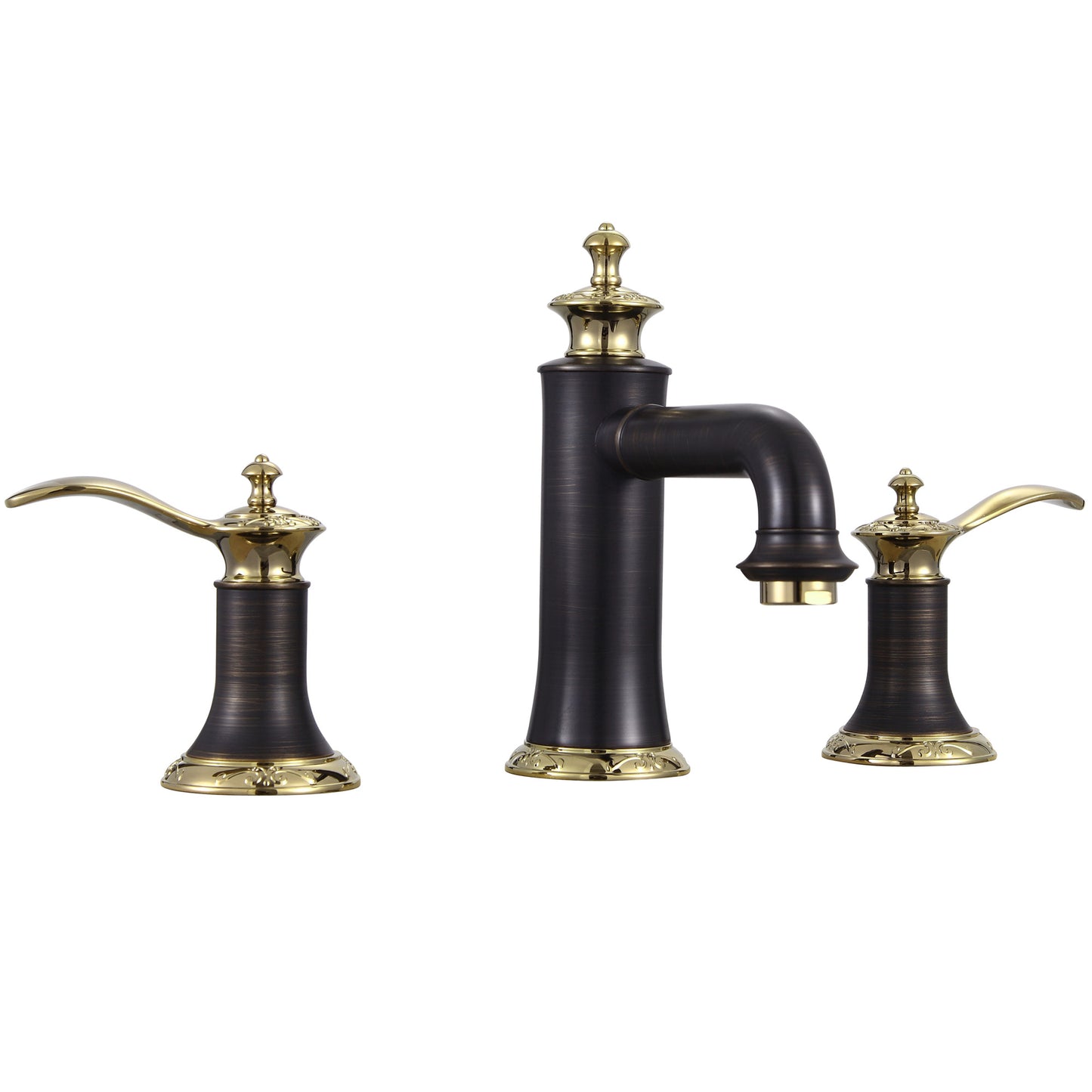Artesian 3 Hole Oil Rubbed Bronze Widespread Bathroom Faucet Bronzed/Gold-M125ORB/LG