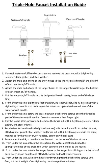 Oil Rubbed Bronze Widespread Bathroom Faucet 3 Hole – Classic Transitional Vanity Faucet (8 Inch Centers)