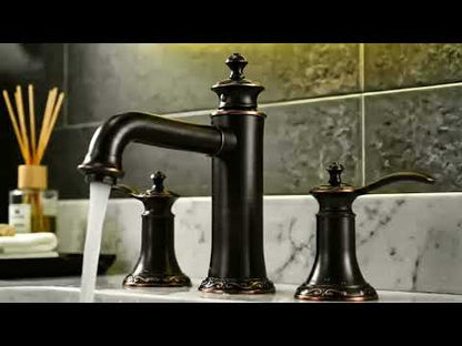Oil Rubbed Bronze Widespread Bathroom Faucet 3 Hole – Classic Transitional Vanity Faucet (8 Inch Centers)